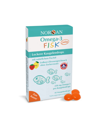 norsan omega 3 kaugeleedrops Erdbeeren Zitrone