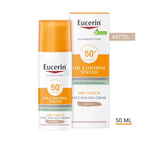 EUCERIN Sun Face Oil Control Dry Touch Gel-Creme LSF50+ getönt