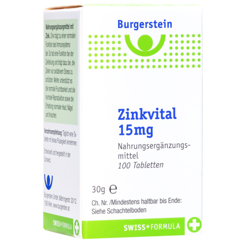 Burgerstein Zink Vital Tabletten 15mg 100 Stück