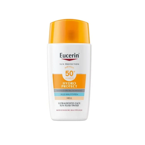 EUCERIN Sun Face Hydro Protect Ultraleichtes Fluid LSF 50+ Getönt Hell