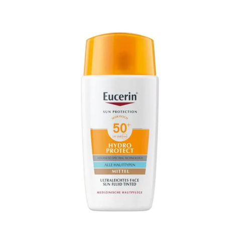 EUCERIN Sun Face Hydro Protect Ultraleichtes Fluid LSF 50+ Getönt Mittel